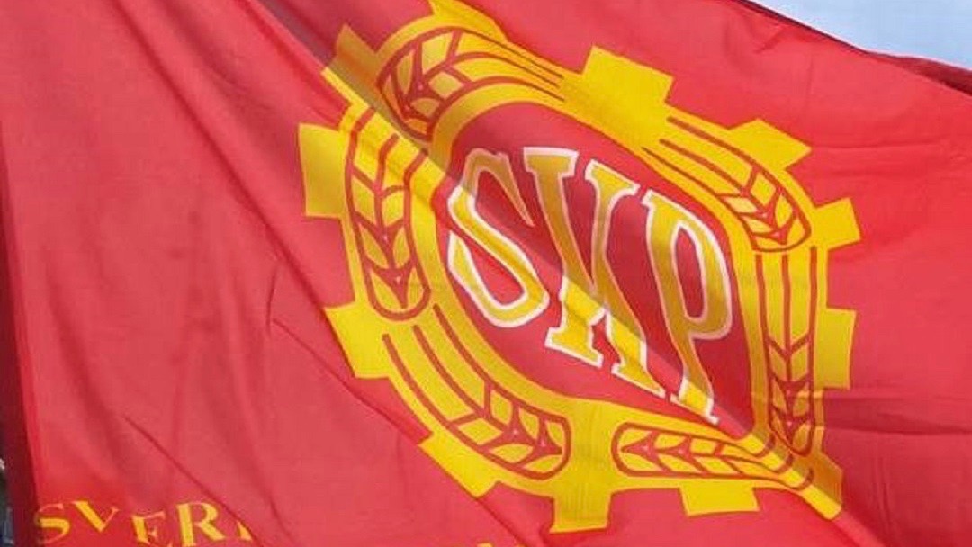 Greetings To The 38th Congress Of The Communist Party Of Sweden   SKP Flag 